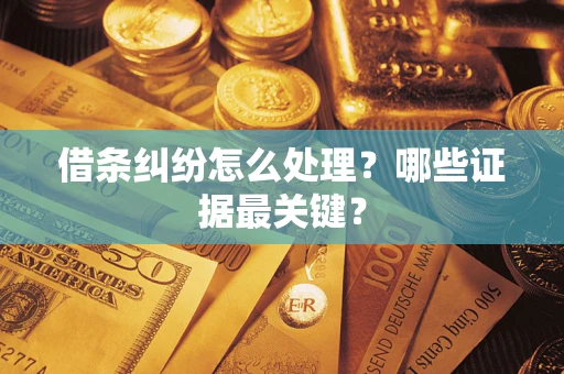 武汉借条纠纷怎么处理?哪些证据最关键? 武汉借条纠纷怎么处理?哪些证据最关键?